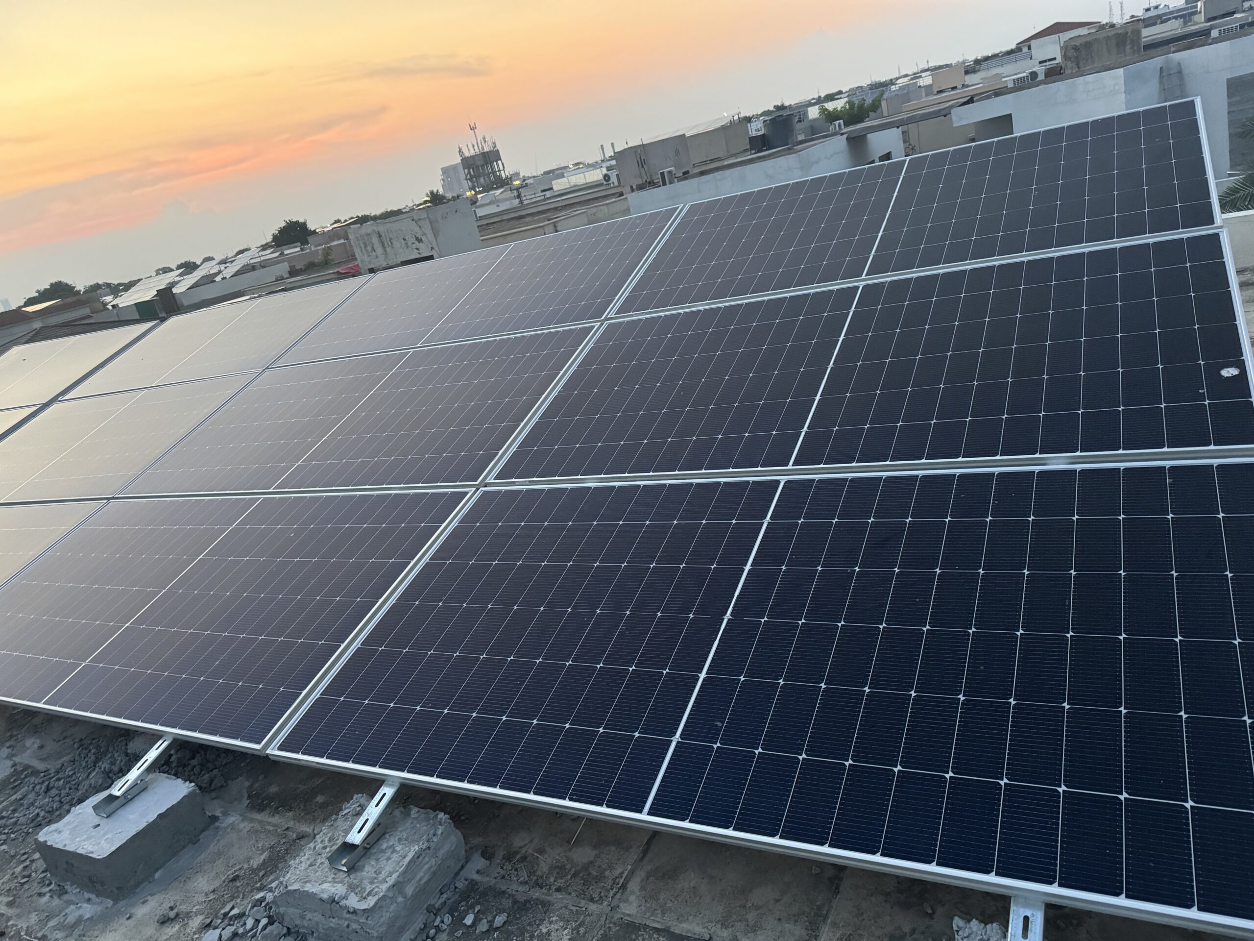 Solar energy system setup in Lahore, Pakistan for home and business use